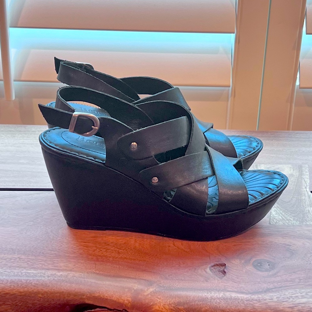 BORN Platform Wedge Sandals